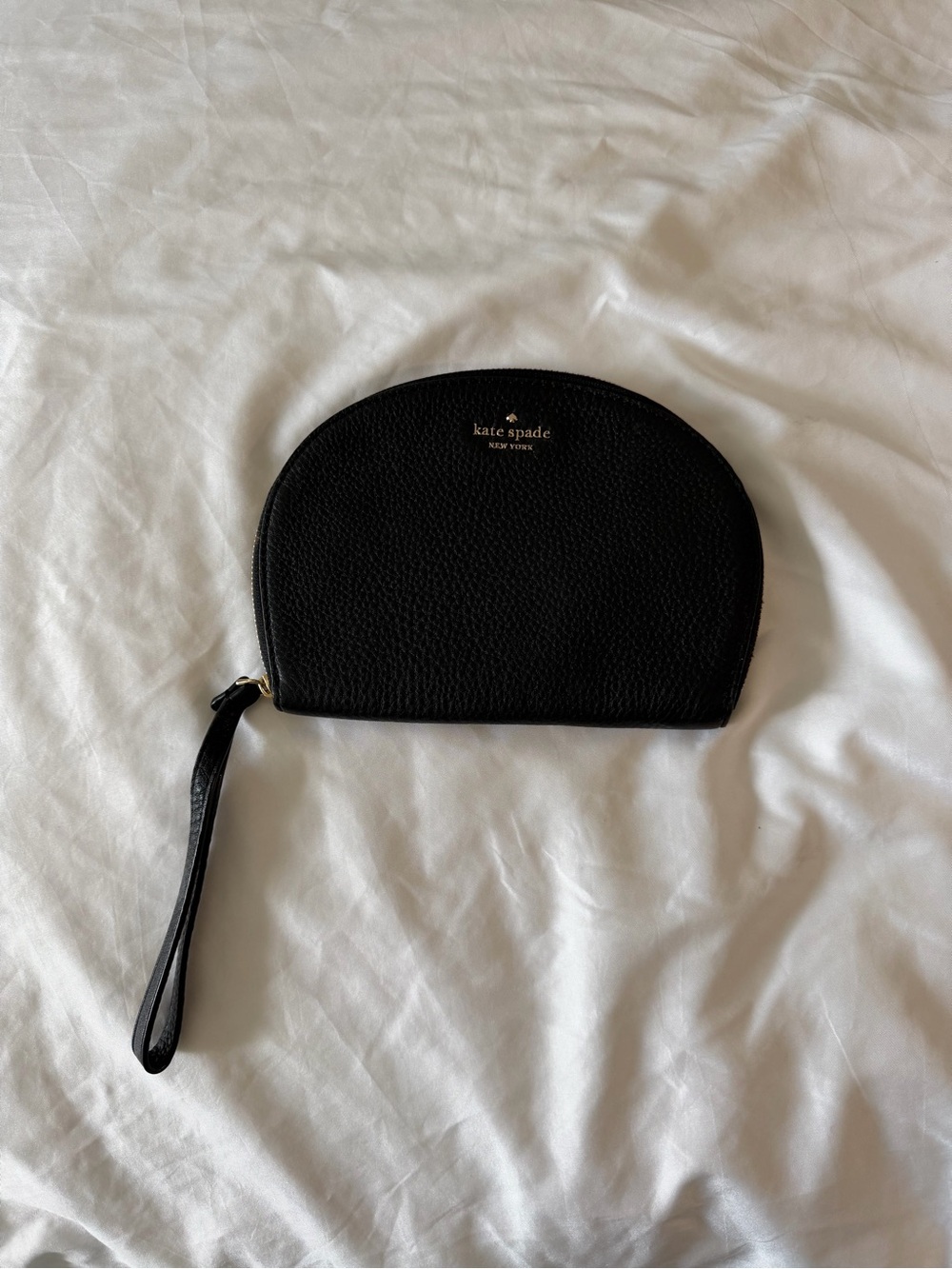 kate spade New York Black Leather Wristlet Pouch